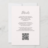 Moderne Blush Roze Gouden Agaat QR Code Huwelijk Kaart (Achterkant)