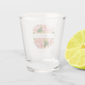 Moderne Blush Roze Gouden Bruiloft  Shot Glas (Achterkant)