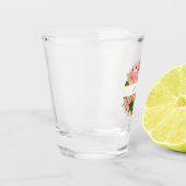 Moderne Blush Roze Gouden Bruiloft  Shot Glas (Links)