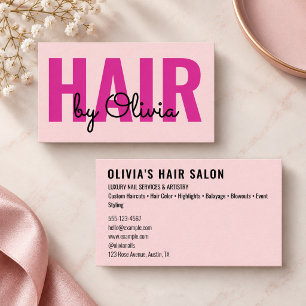 Moderne Blush Roze Haar Script Kapper Visitekaartje