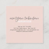 Moderne blush roze haar stylist handtekening foto vierkante visitekaartje (Achterkant)