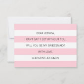 Moderne Blush ROZE Hart Wil je mijn Bruidsmeisje z Kaart (Achterkant)