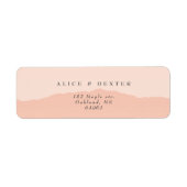 Moderne Blush Roze Huwelijkskoppel Etiket (Voorkant)