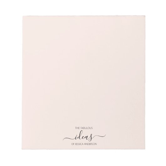 Moderne blush roze ideeën naam papier pad notitieblok (Voorkant)