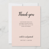 Moderne Blush Roze kalligrafie 9 Foto Collage Bedankkaart (Achterkant)