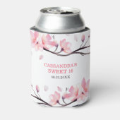 Moderne Blush Roze Kersenbloesem Sakura Verjaardag Blikjeskoeler (Blikje Achterkant)