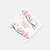 Moderne Blush Roze Kersenbloesem Sakura Verjaardag Servet (Hoek)