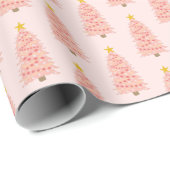 Moderne Blush roze kerstboom op feestdag in Roos Cadeaupapier (Rol Hoek)