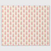 Moderne Blush roze kerstboom op ivoren crème Cadeaupapier (Vlak)