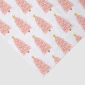 Moderne Blush Roze Kerstboom op Witte Vakantie Tissuepapier (Detail)