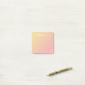 Moderne Blush Roze Koraal Goud Ombre Schrift Post-it® Notes (Op bureau)