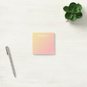 Moderne Blush Roze Koraal Goud Ombre Schrift Post-it® Notes (Kantoor)