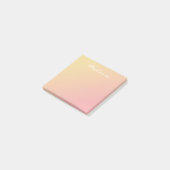 Moderne Blush Roze Koraal Goud Ombre Schrift Post-it® Notes (Schuin)