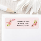 Moderne Blush roze label voor retouradres (Insitu)