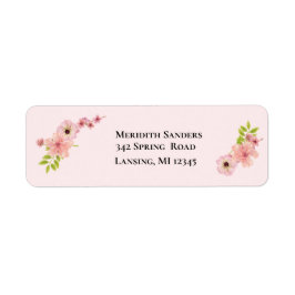 Moderne Blush roze label voor retouradres