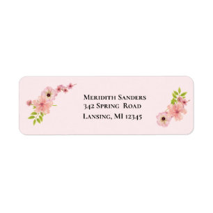 Moderne Blush roze label voor retouradres