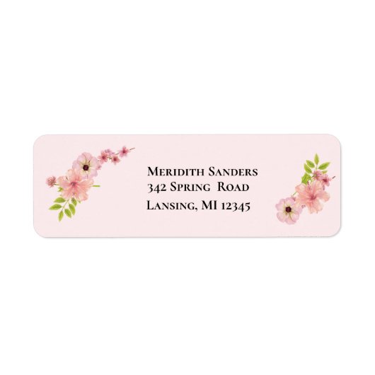 Moderne Blush roze label voor retouradres (Voorkant)