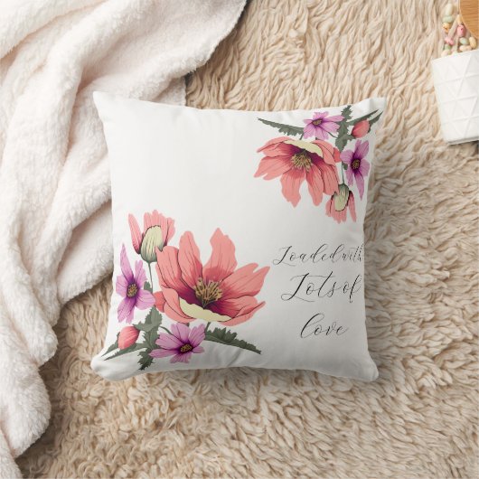 Moderne blush roze lange petel wildflower #3 kussen (Deken)