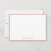 Moderne Blush Roze leraar Dank je Kaarten (Voorkant)