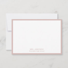 Moderne Blush Roze leraar Dank je Kaarten