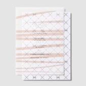 Moderne Blush Roze Lijnen Abstracte Kunst Bruiloft Vellum Uitnodigingen (Offset (Uitnodiging))