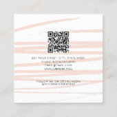 Moderne Blush Roze Lijnen Abstracte Kunst QR Code Vierkante Visitekaartje (Achterkant)