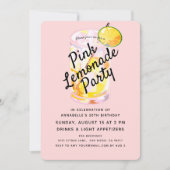 Moderne Blush Roze Limonade Party Uitnodiging (Voorkant)