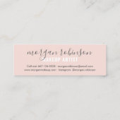 Moderne blush roze make-up artistieke handtekening mini visitekaartje (Achterkant)