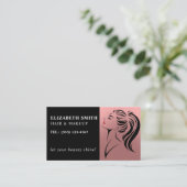 Moderne blush roze make-up haar professional visitekaartje (Staand voorkant)