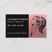 Moderne blush roze make-up haar professional visitekaartje (Voorkant)