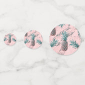 Moderne Blush Roze Marmer Tropische Ananas Chic Confetti (Voorkanten)
