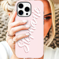Moderne Blush Roze Minimaal Script Naam