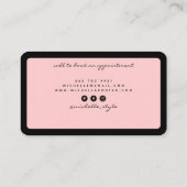 Moderne blush roze mode stylist personal shopper visitekaartje (Achterkant)
