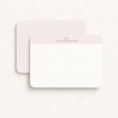 Moderne blush roze monogram briefpapier kaart
