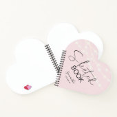 Moderne Blush Roze Monogram Namensschetsboek Notitieboek (Binnen)