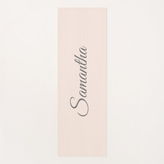 Moderne Blush Roze Naam Yoga Mat (Voorkant)