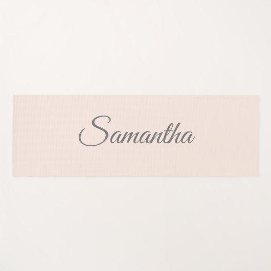 Moderne Blush Roze Naam Yoga Mat (Voorkant (horizontaal))