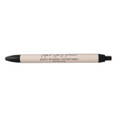 Moderne Blush Roze Notaris Zakelijk Promotioneel Zwarte Inkt Pen (Voorkant)