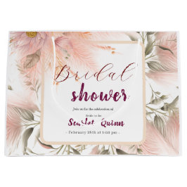 Moderne blush roze pampas gras bruids bos groot cadeauzakje