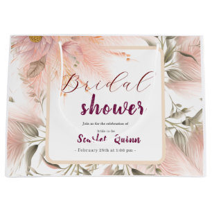 Moderne blush roze pampas gras bruids bos groot cadeauzakje