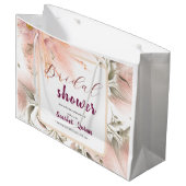 Moderne blush roze pampas gras bruids bos groot cadeauzakje (Voorkant Gekanteld)