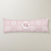 Moderne Blush roze patroon met Initiaal Lichaamskussen (Voorkant)
