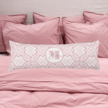 Moderne Blush roze patroon met Initiaal