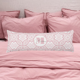 Moderne Blush roze patroon met Initiaal Lichaamskussen