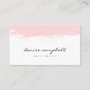 Moderne blush roze penseelstreek wit minimalist visitekaartje