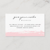 Moderne blush roze penseelstreek wit minimalist visitekaartje (Achterkant)