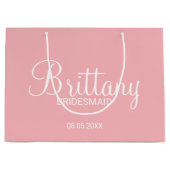 Moderne Blush roze persoonlijke videodesmaïden Groot Cadeauzakje (Voorkant)