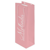 Moderne Blush roze persoonlijke videodesmaïden Wijn Cadeautas (Voorkant Gekanteld)