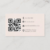 Moderne Blush Roze Professionele Foto QR Code Visitekaartje (Achterkant)
