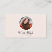 Moderne Blush Roze Professionele Foto QR Code Visitekaartje (Voorkant)
